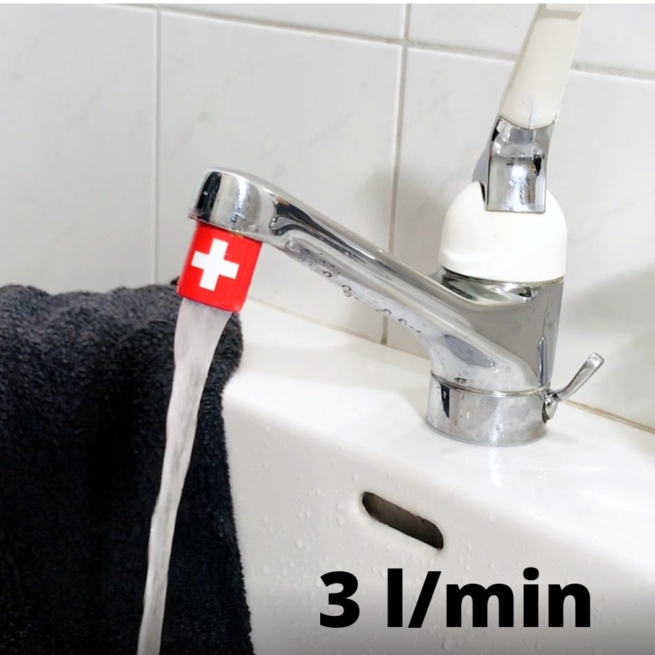 Wassersparer für den Hahn mit  Suisse-Design AquaClic-Durchflussmengenregler: Wasser sparen und Geldbeutel schonen