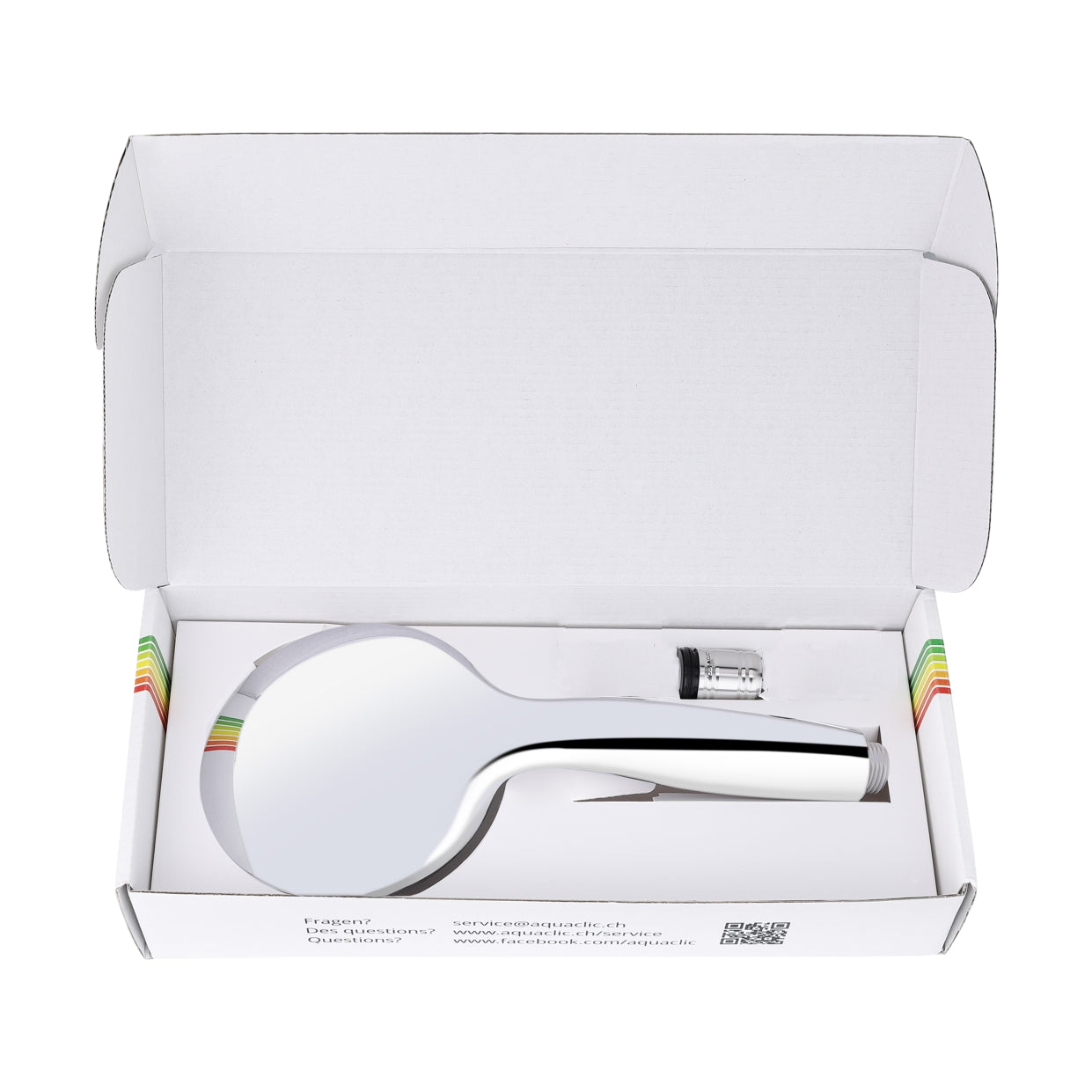 Combi-Box für eine umstellbare Mehr-Strahl-Brause und 1 AquaClic-Wassersparer